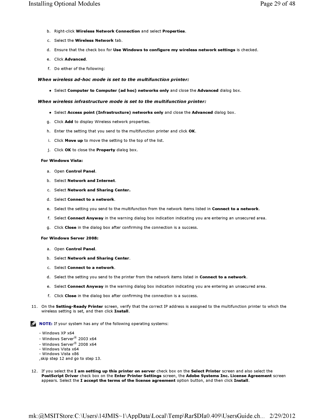 Dell 3115CN manual Installing Optional Modules 