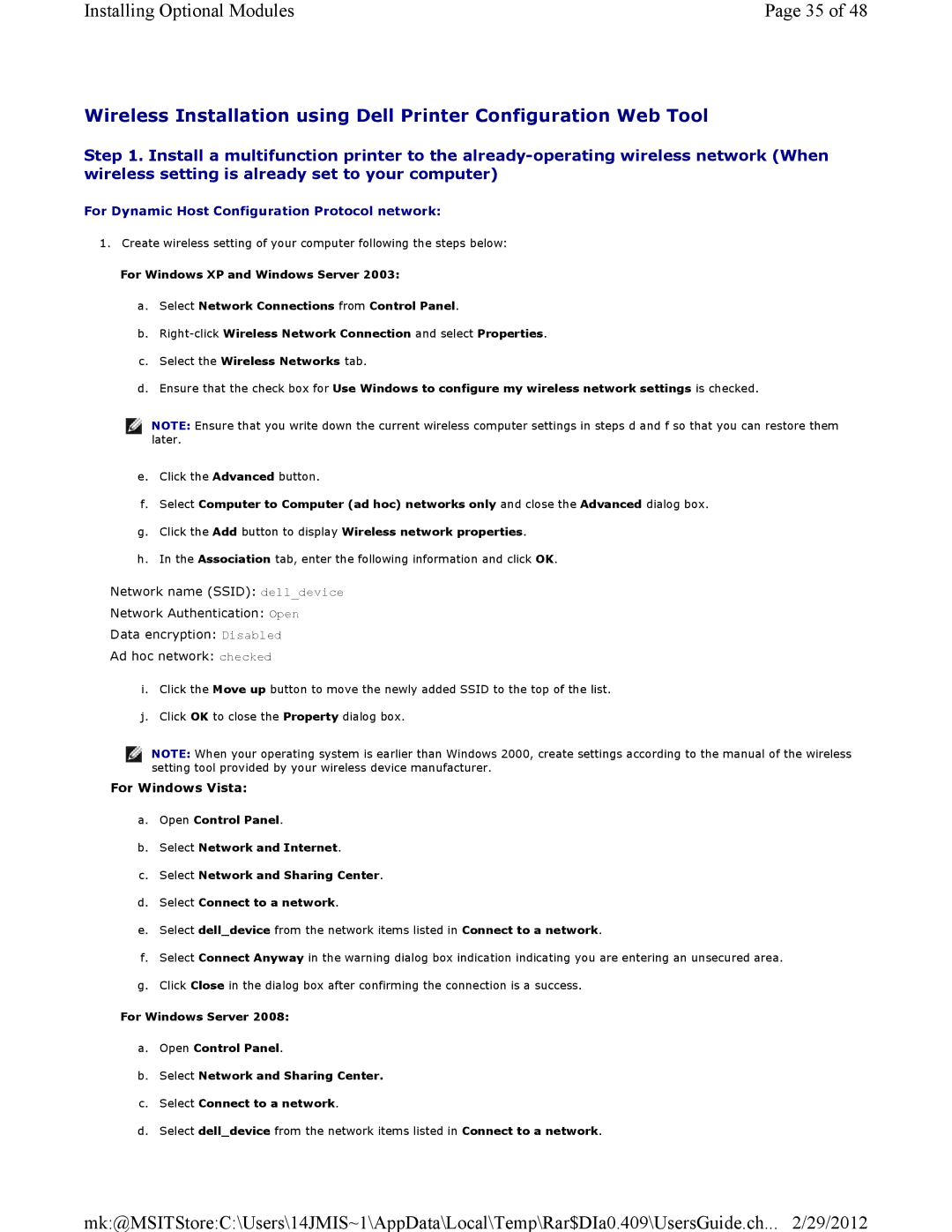 Dell 3115CN manual For Dynamic Host Configuration Protocol network 