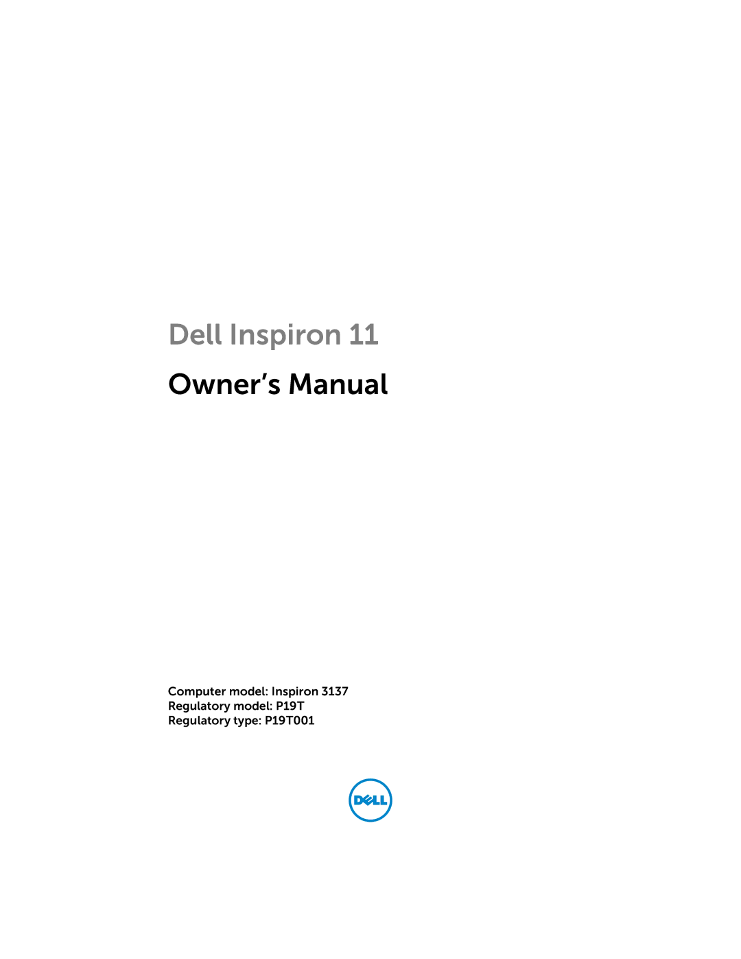 Dell P19T001, 3137 owner manual Dell Inspiron 