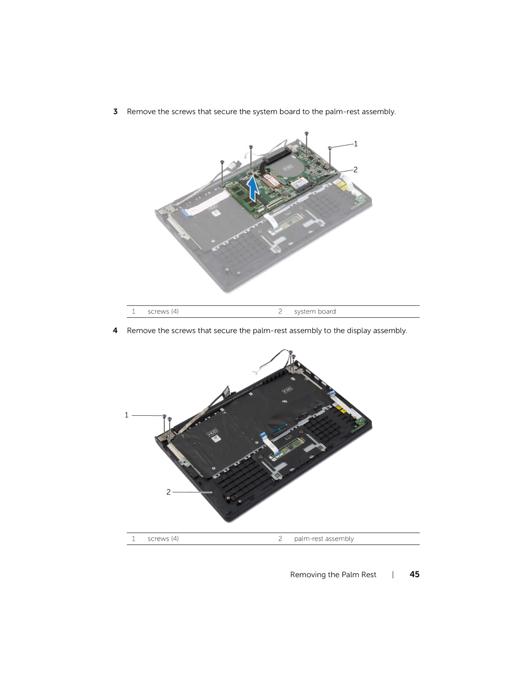 Dell P19T001, 3137 owner manual Screws Palm-rest assembly 