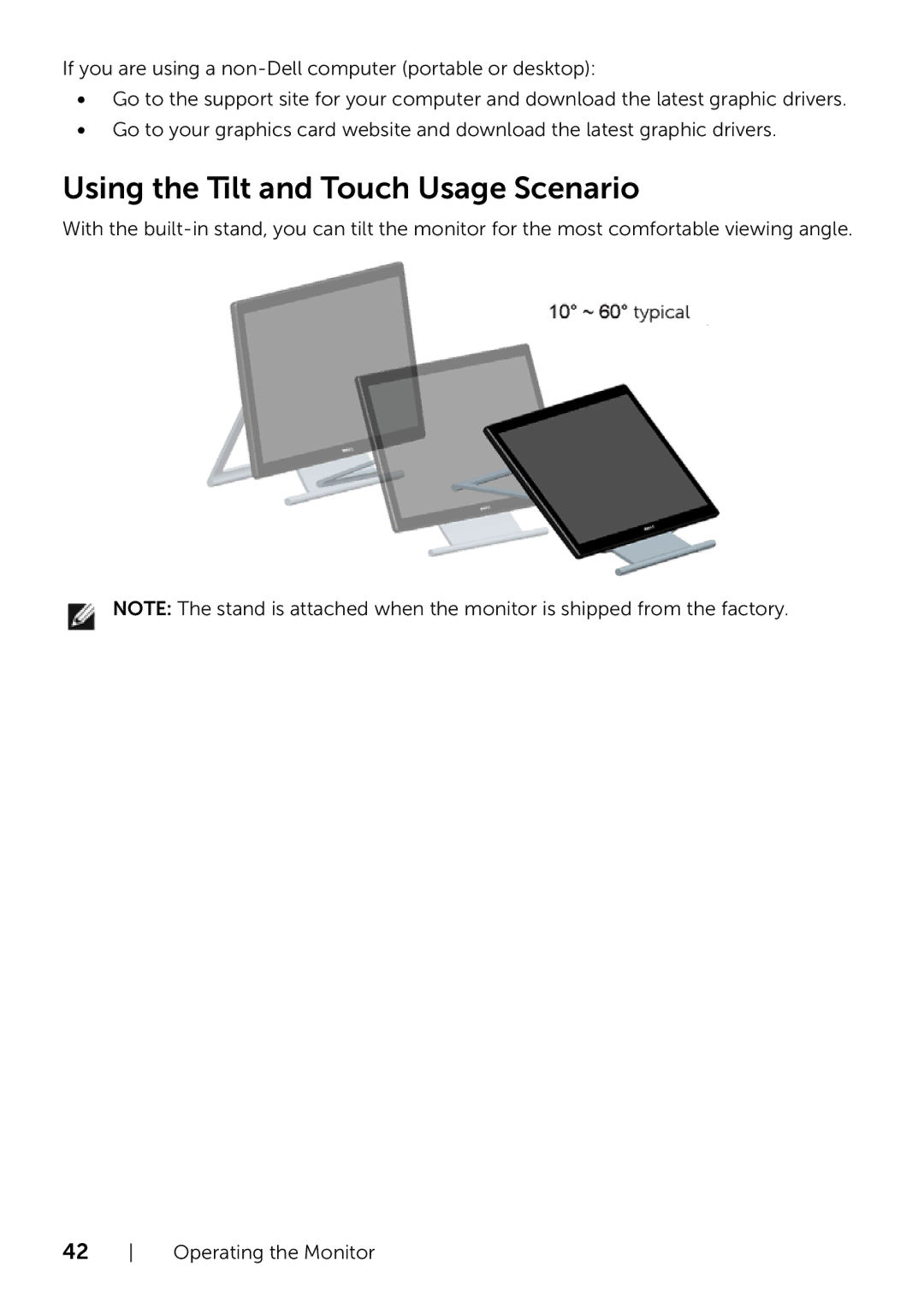 Dell 320-9738 manual Using the Tilt and Touch Usage Scenario 