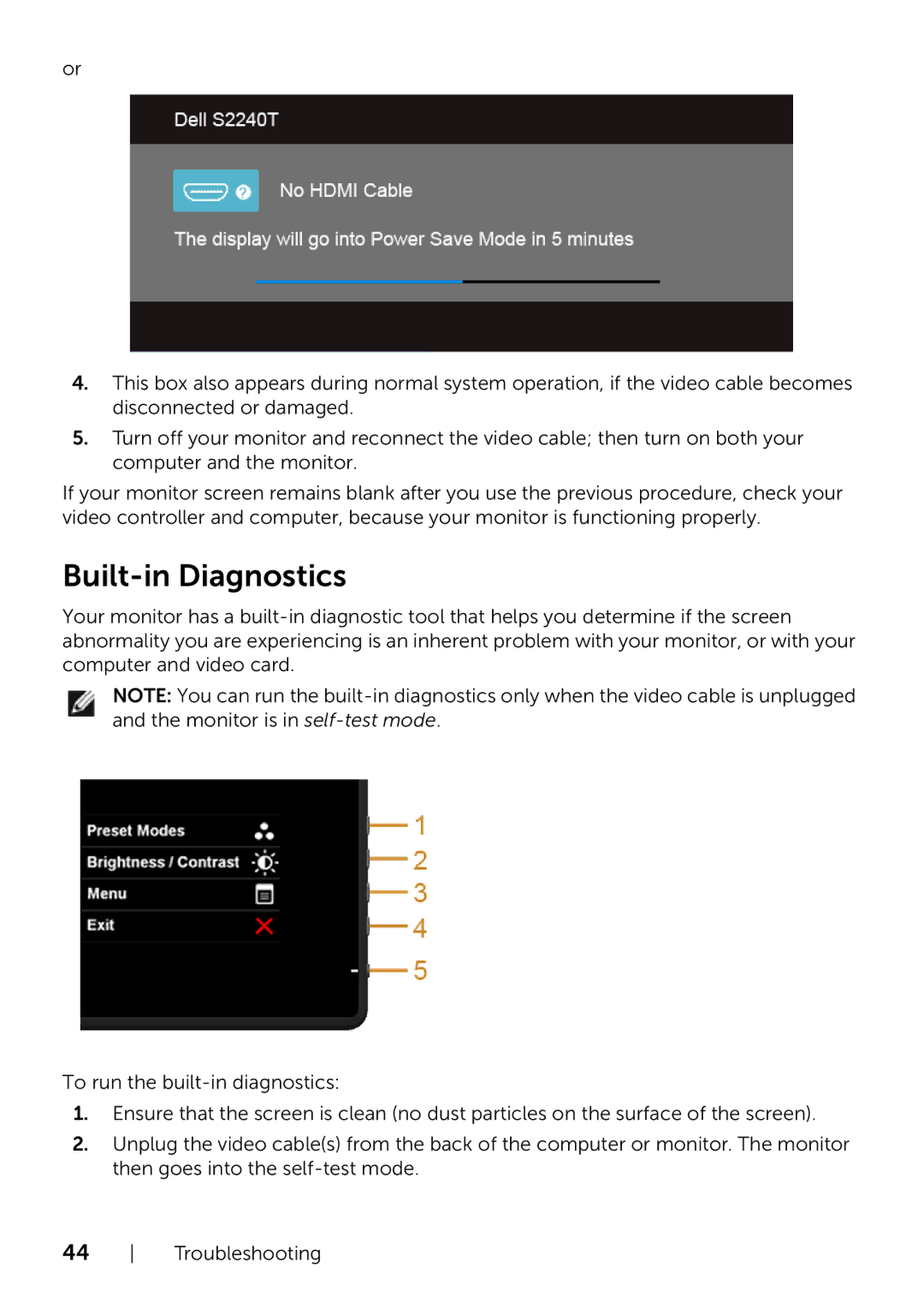 Dell 320-9738 manual Built-in Diagnostics 