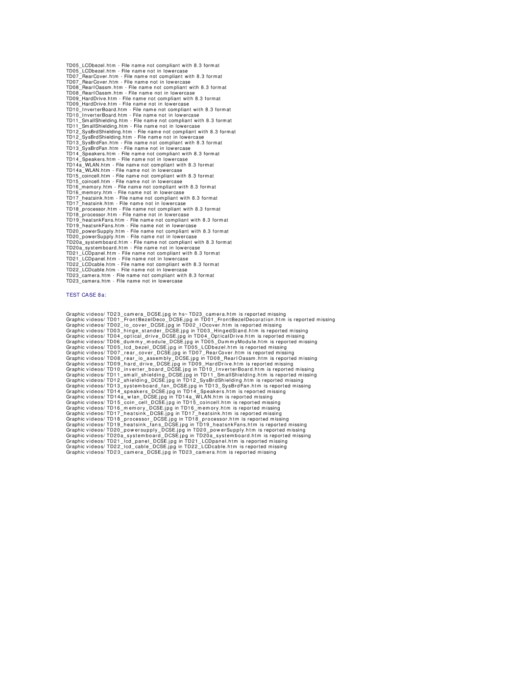 Dell 320 specifications Test Case 8a 