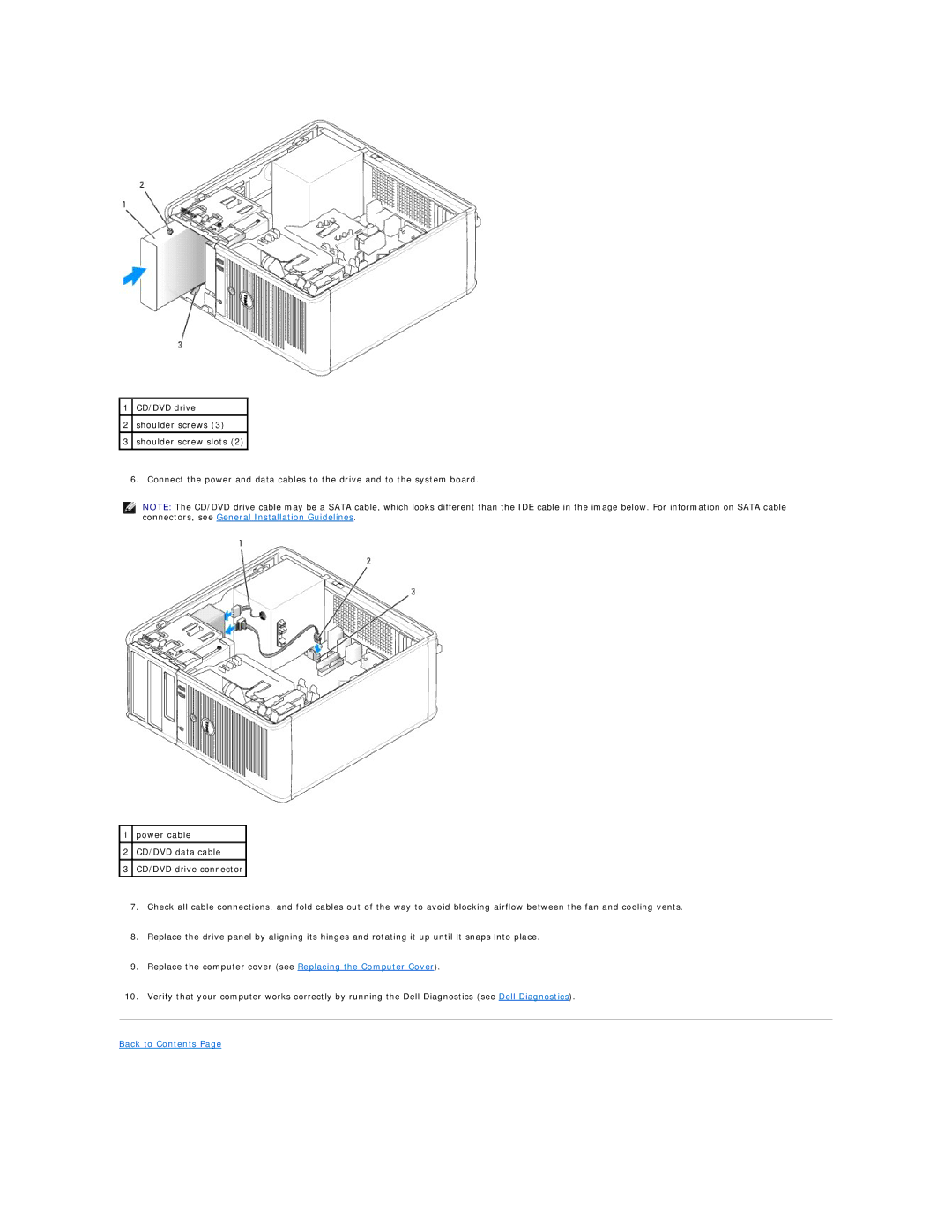 Dell 320 manual Back to Contents 