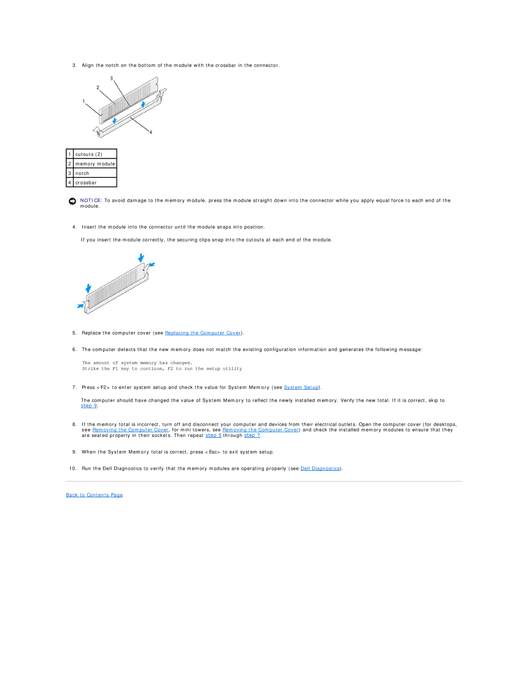 Dell 320 manual Back to Contents 