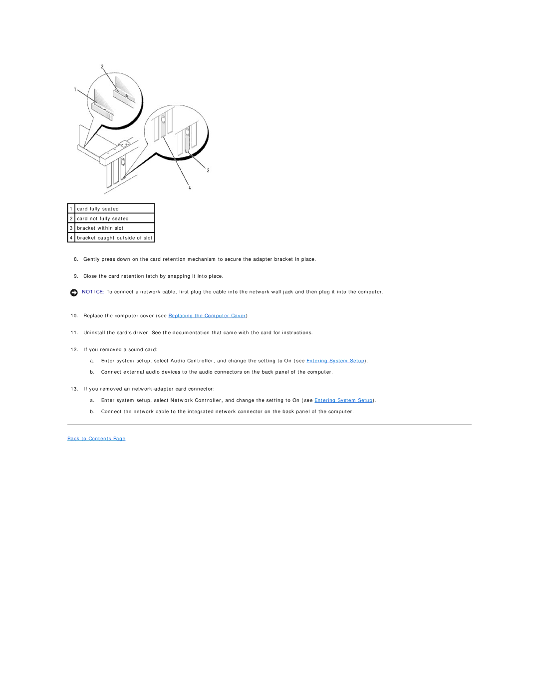 Dell 320 manual Back to Contents 