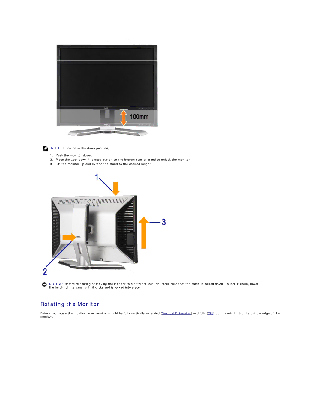 Dell 3309WFP appendix Rotating the Monitor 