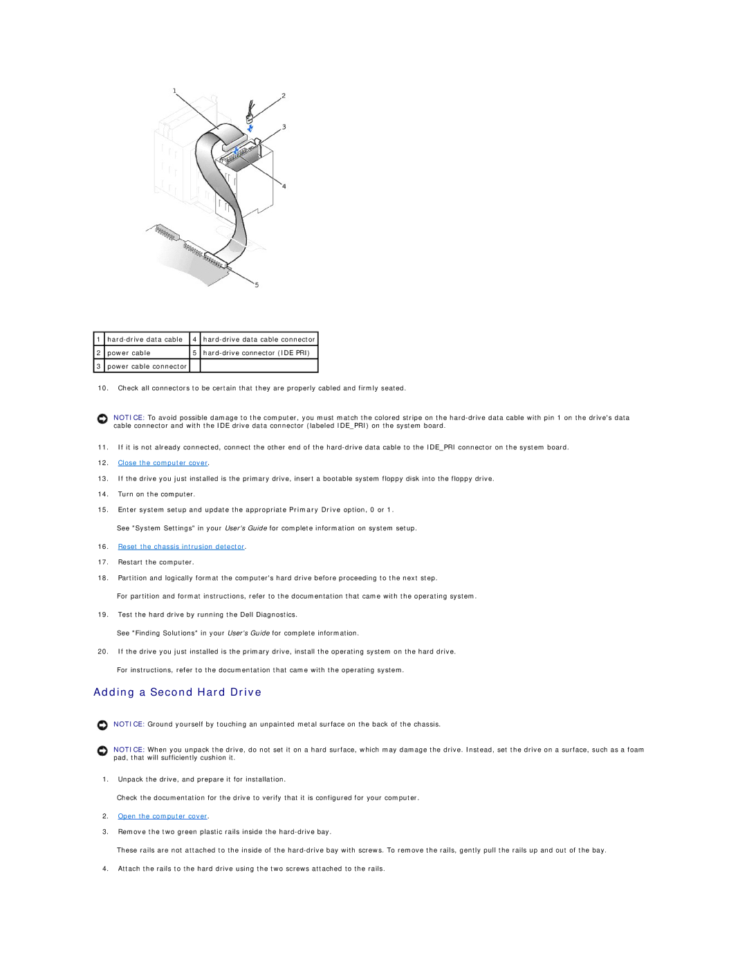 Dell 340 manual Adding a Second Hard Drive 