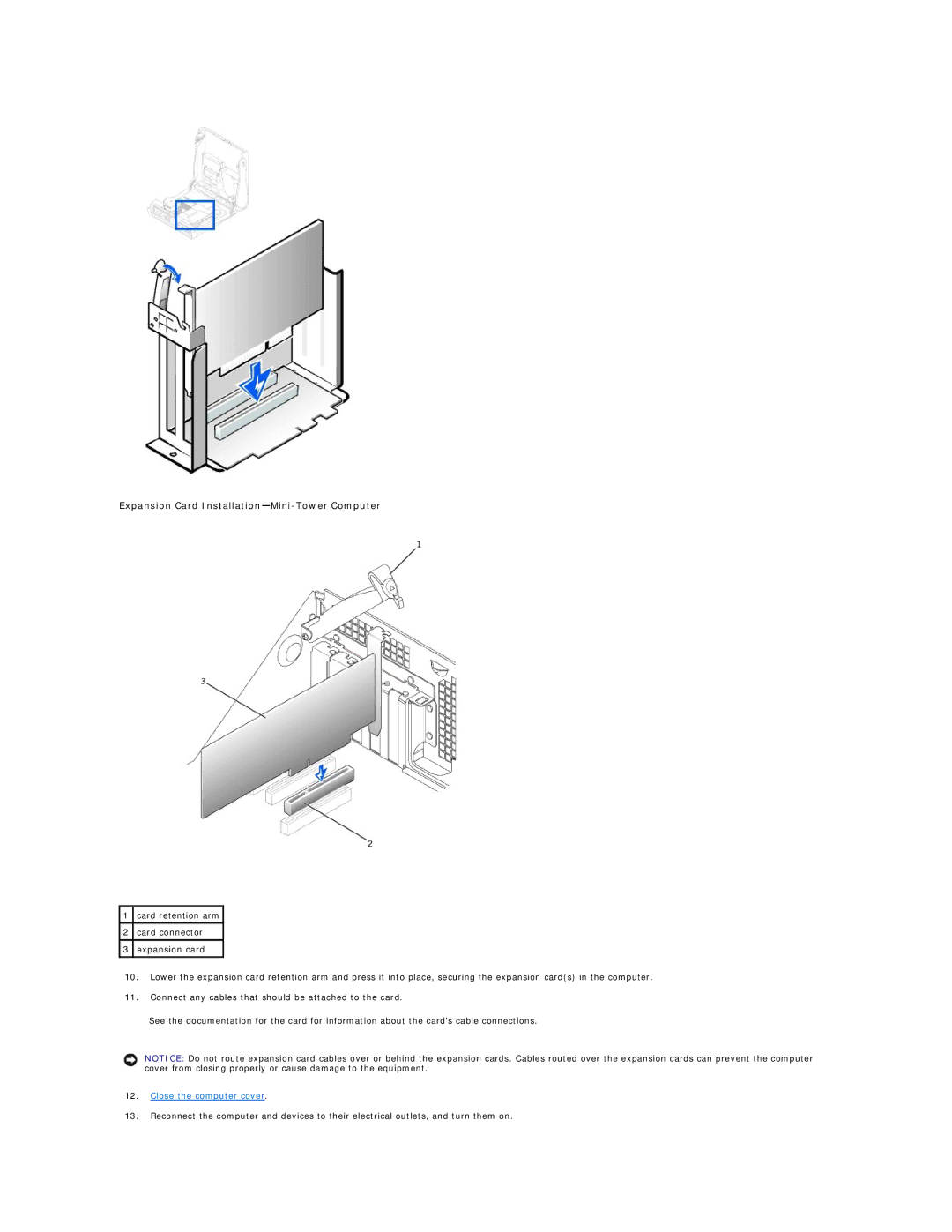 Dell 340 manual Expansion Card Installation-Mini-Tower Computer 