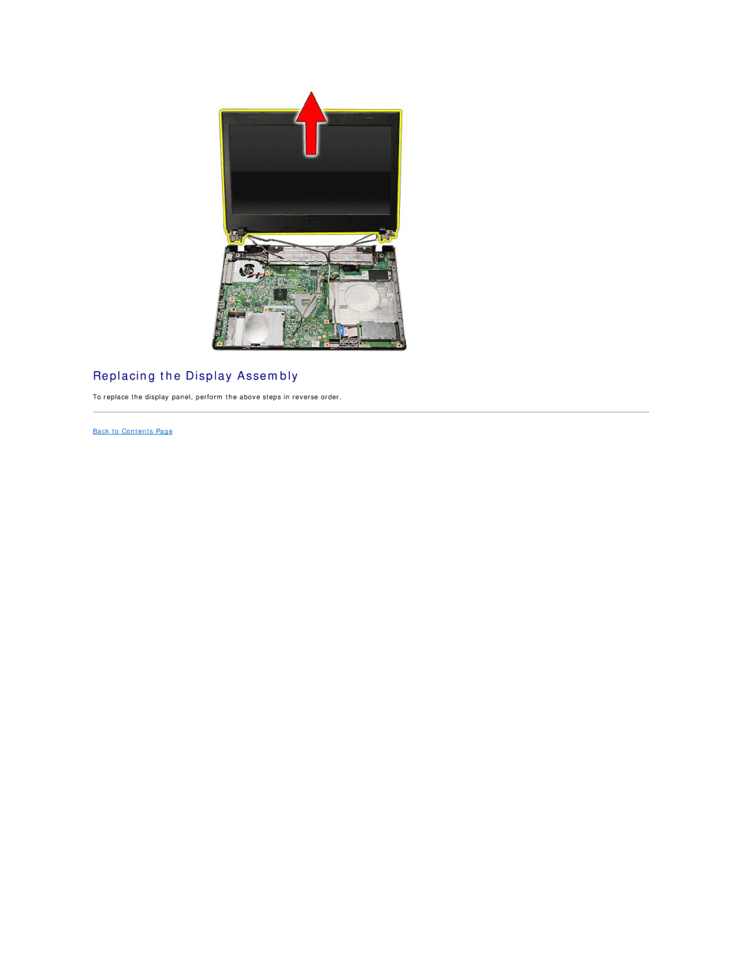 Dell 3400 specifications Replacing the Display Assembly 