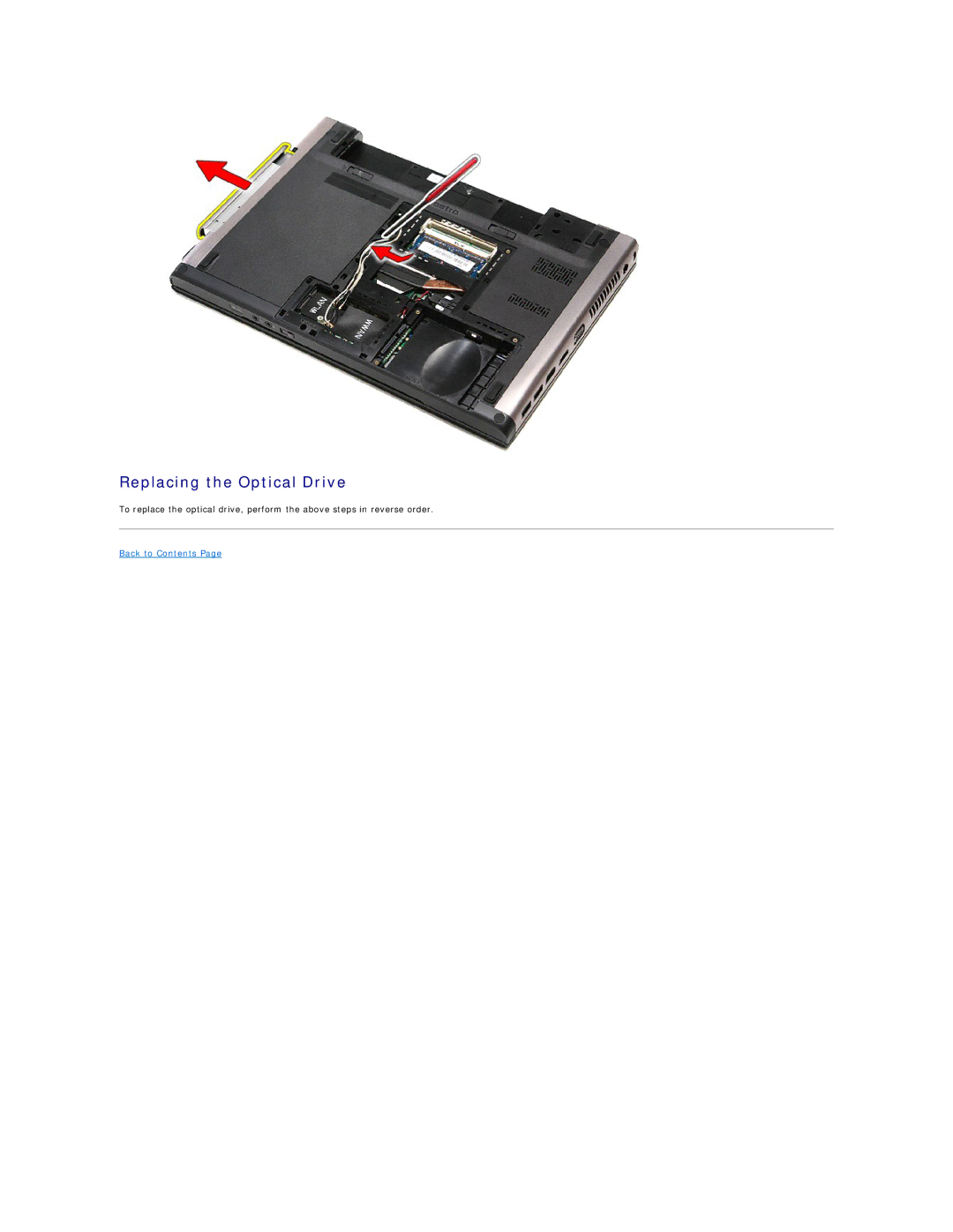 Dell 3400 specifications Replacing the Optical Drive 