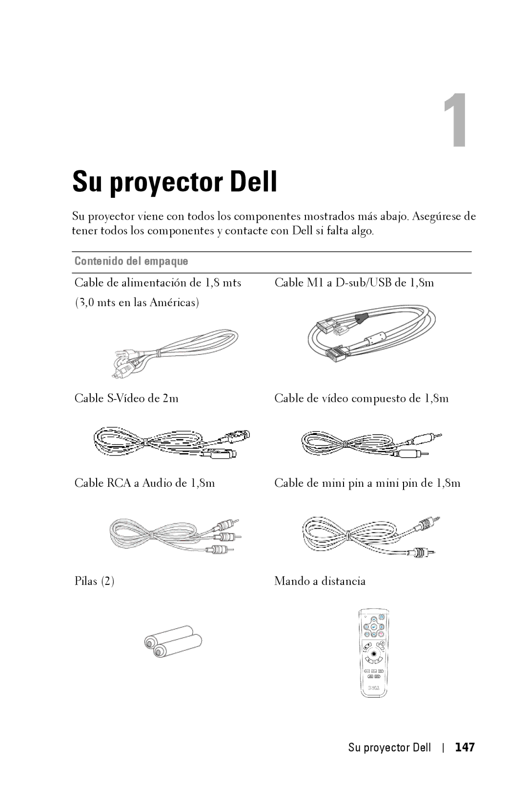 Dell 3400MP owner manual Su proyector Dell 147 