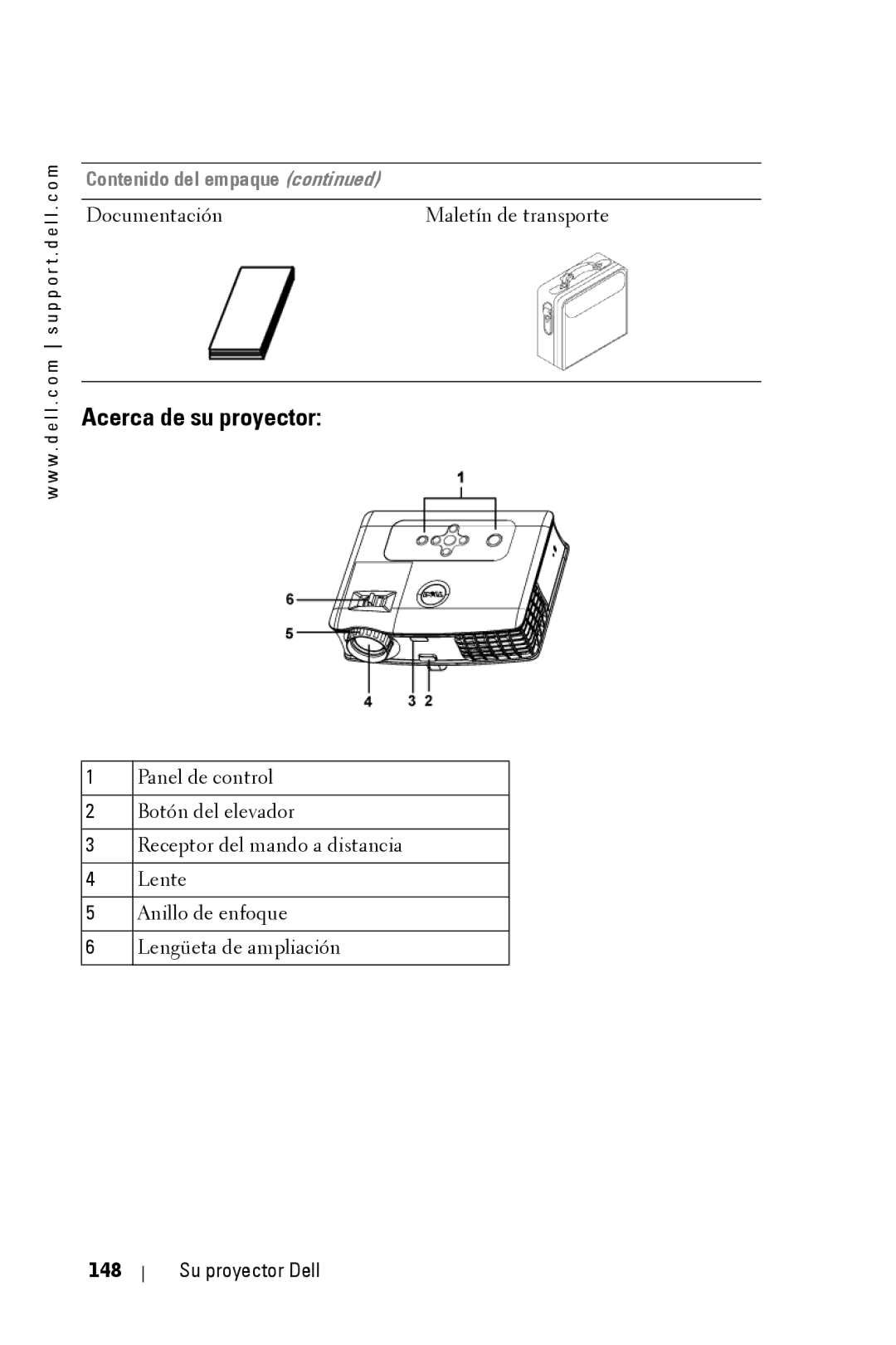 Dell 3400MP owner manual Acerca de su proyector, Su proyector Dell 