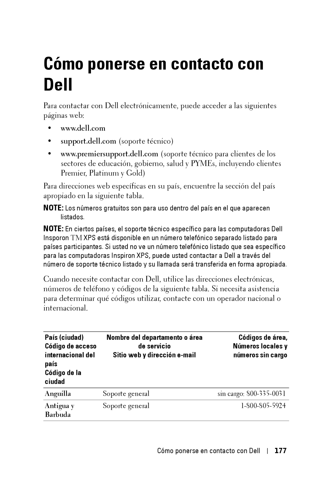 Dell 3400MP owner manual Cómo ponerse en contacto con Dell 