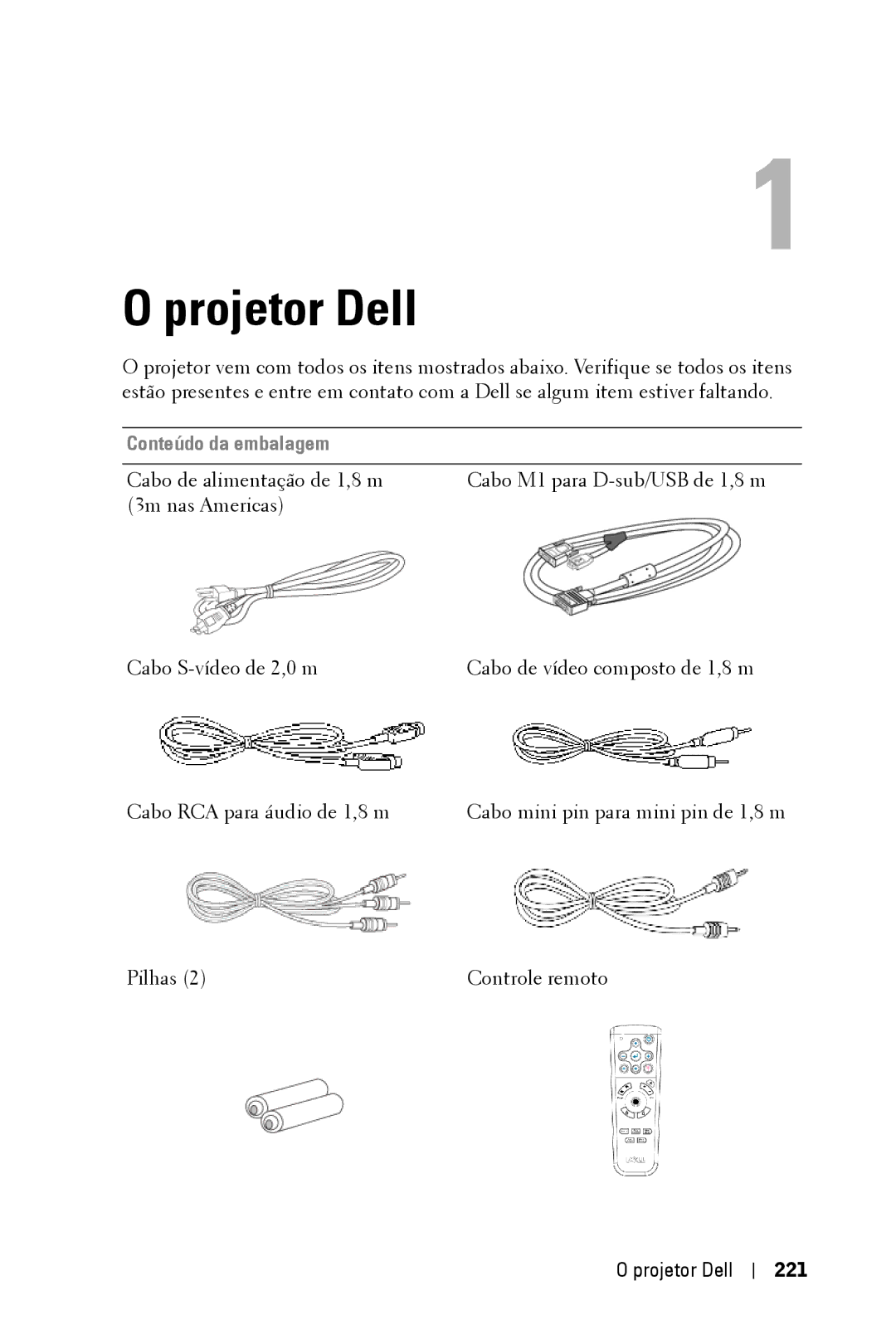 Dell 3400MP owner manual Projetor Dell 221 