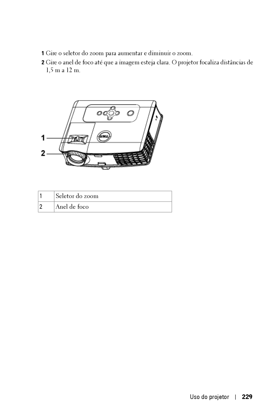 Dell 3400MP owner manual Uso do projetor 229 