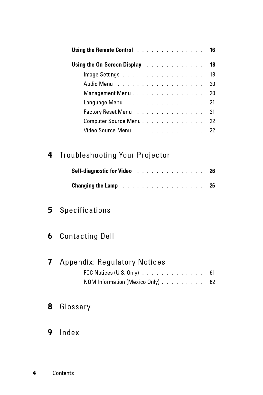 Dell 3400MP owner manual Using the On-Screen Display, NOM Information Mexico Only 