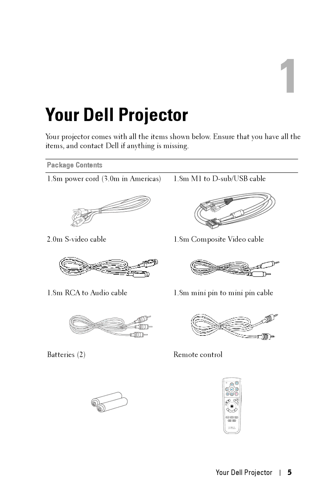 Dell 3400MP owner manual Your Dell Projector, Package Contents 