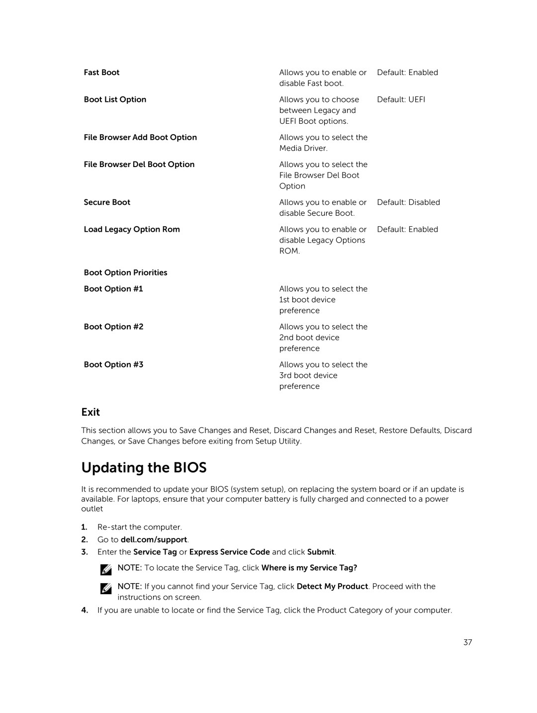 Dell 3445 owner manual Updating the Bios, Rom 