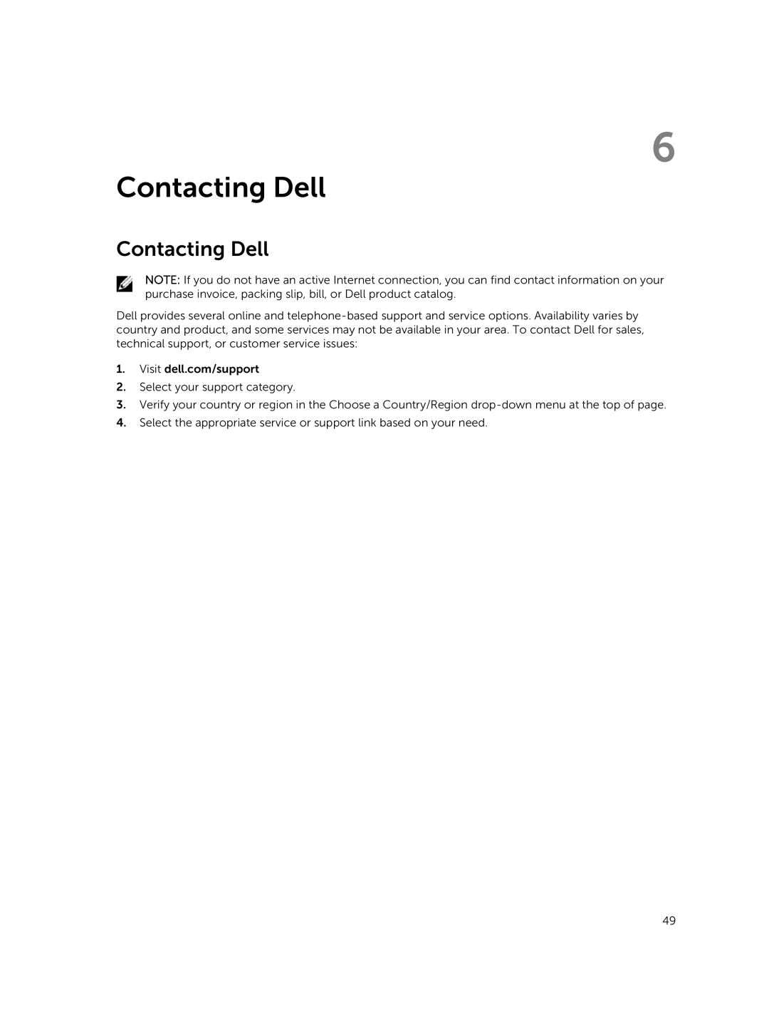 Dell 3445 owner manual Contacting Dell 