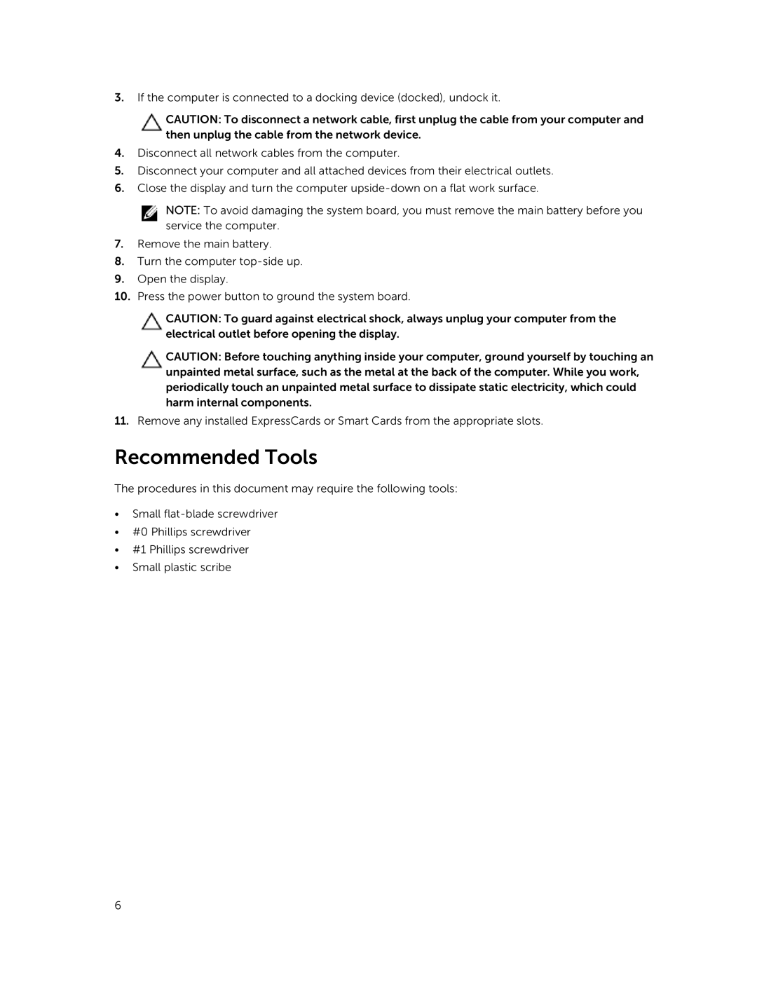 Dell 3445 owner manual Recommended Tools 