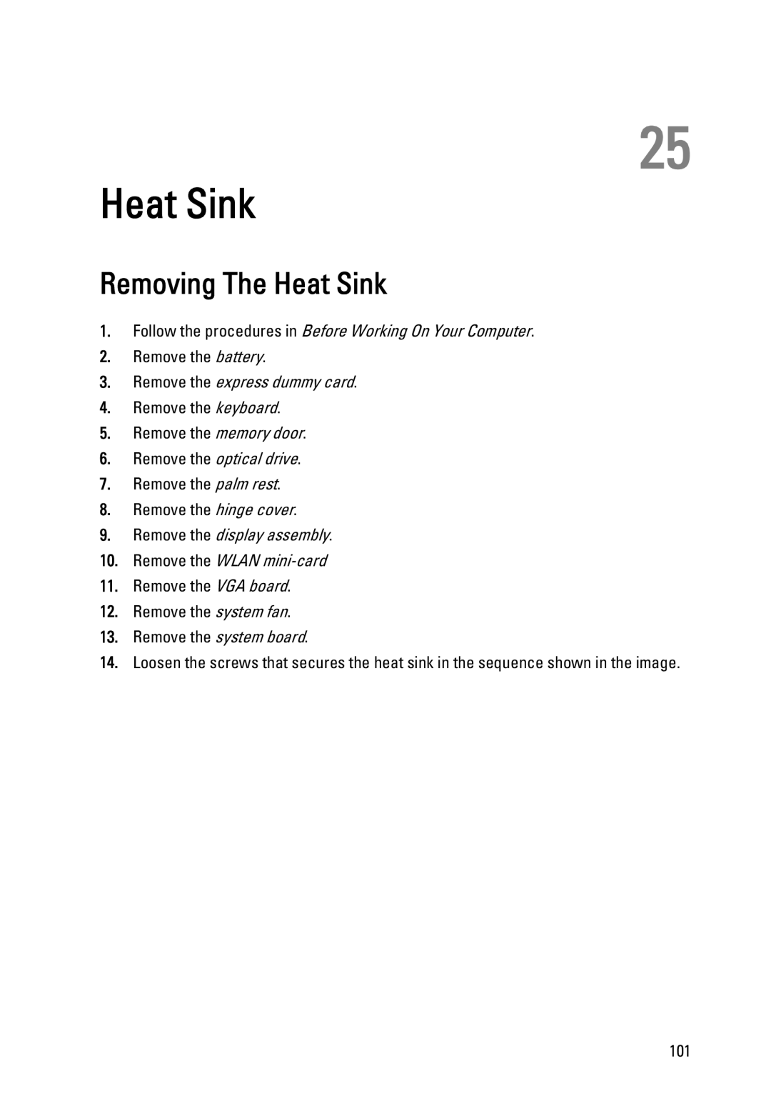 Dell 3450 owner manual Removing The Heat Sink 