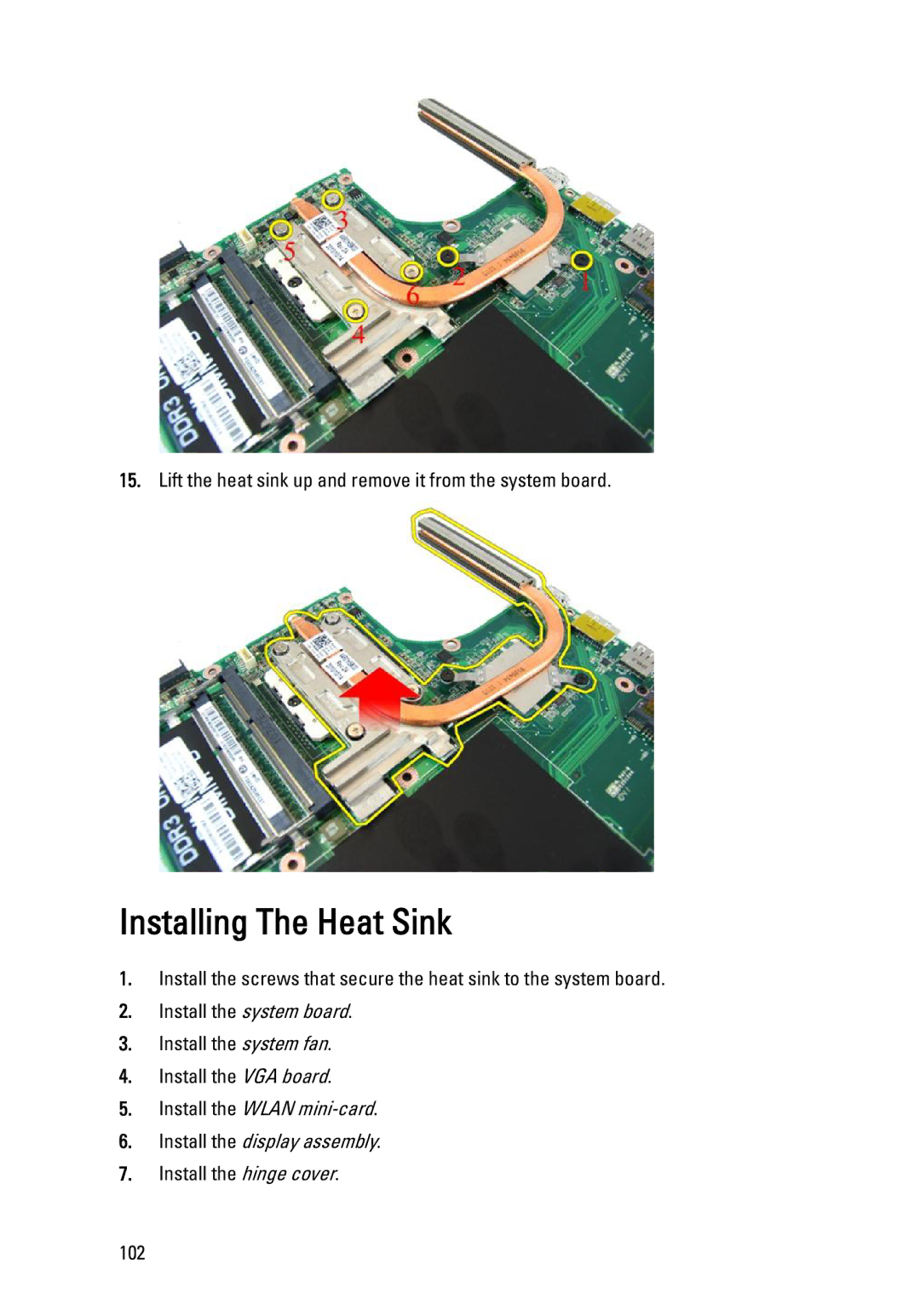 Dell 3450 owner manual Installing The Heat Sink 