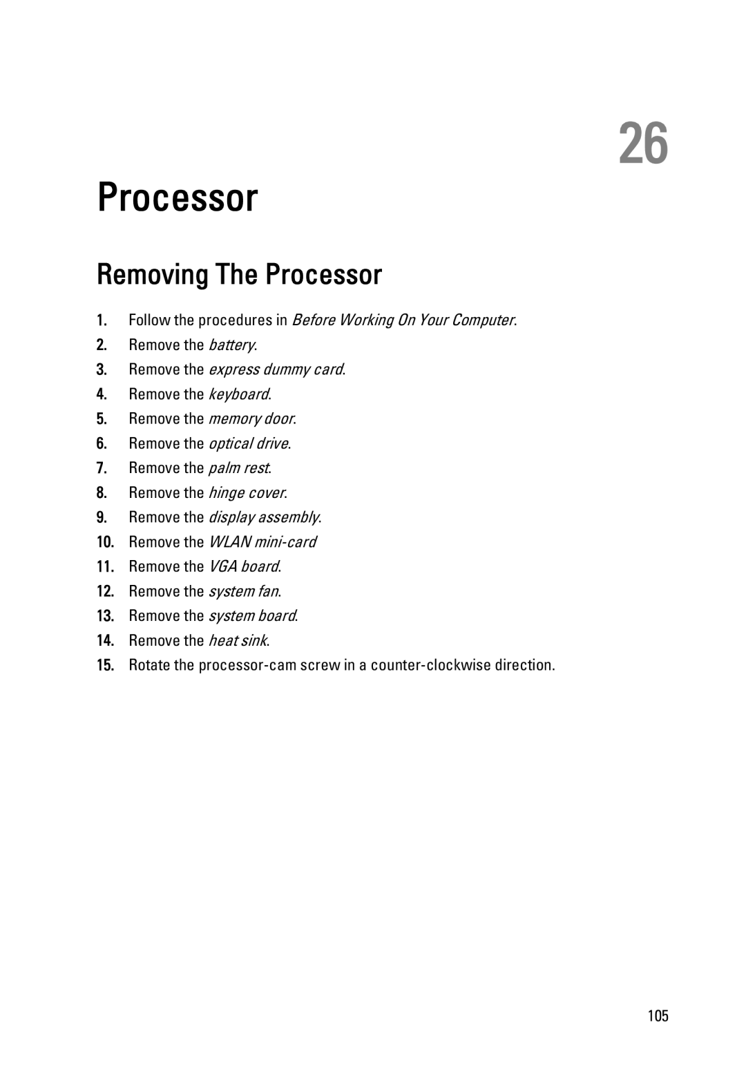 Dell 3450 owner manual Removing The Processor 