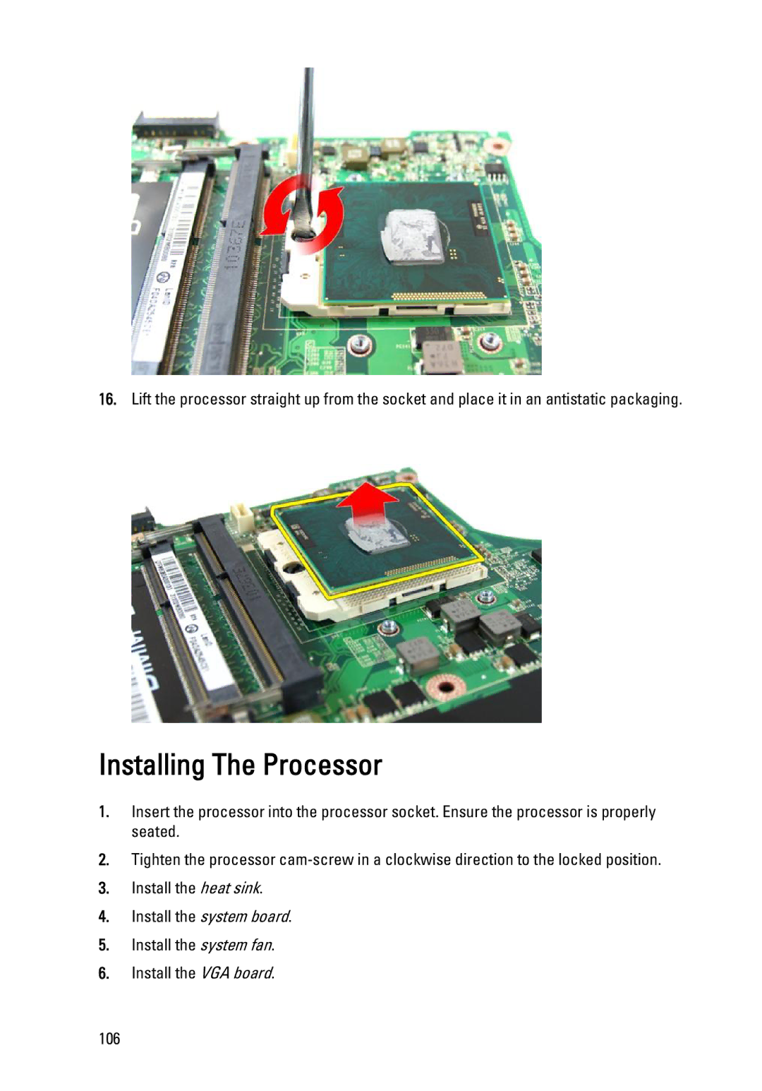 Dell 3450 owner manual Installing The Processor 