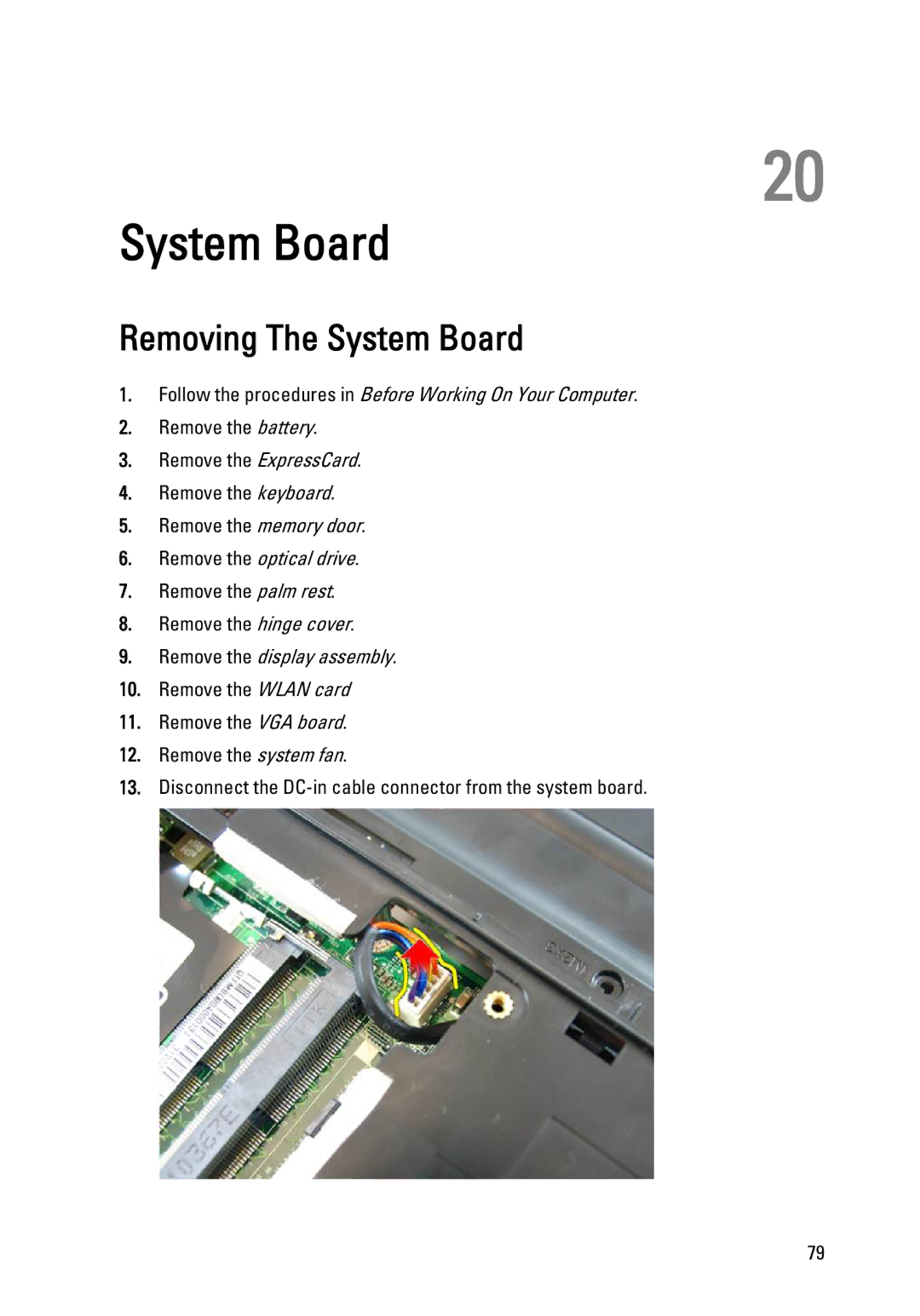 Dell 3450 owner manual Removing The System Board 