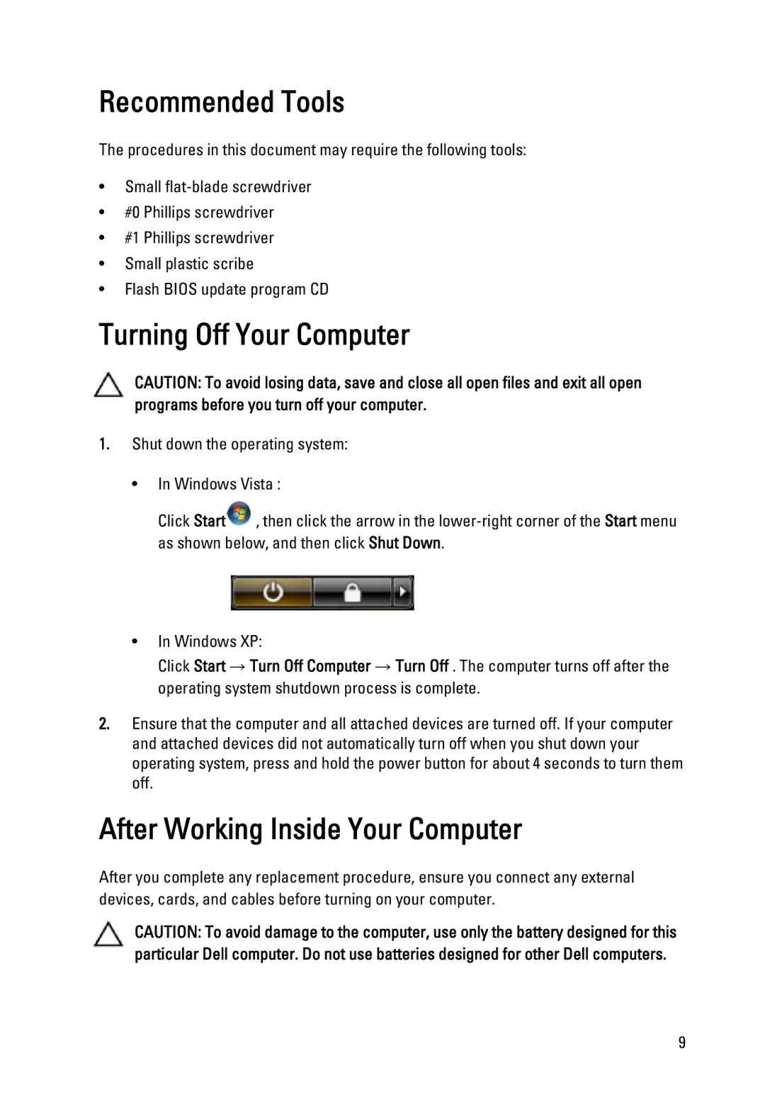 Dell 3450 owner manual Recommended Tools, Turning Off Your Computer, After Working Inside Your Computer 