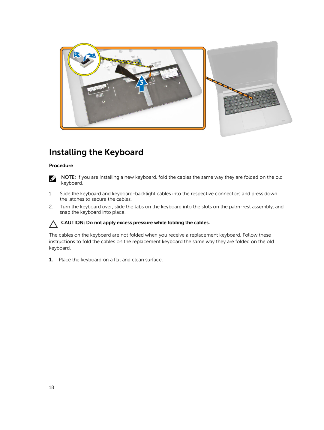 Dell 3450 owner manual Installing the Keyboard 