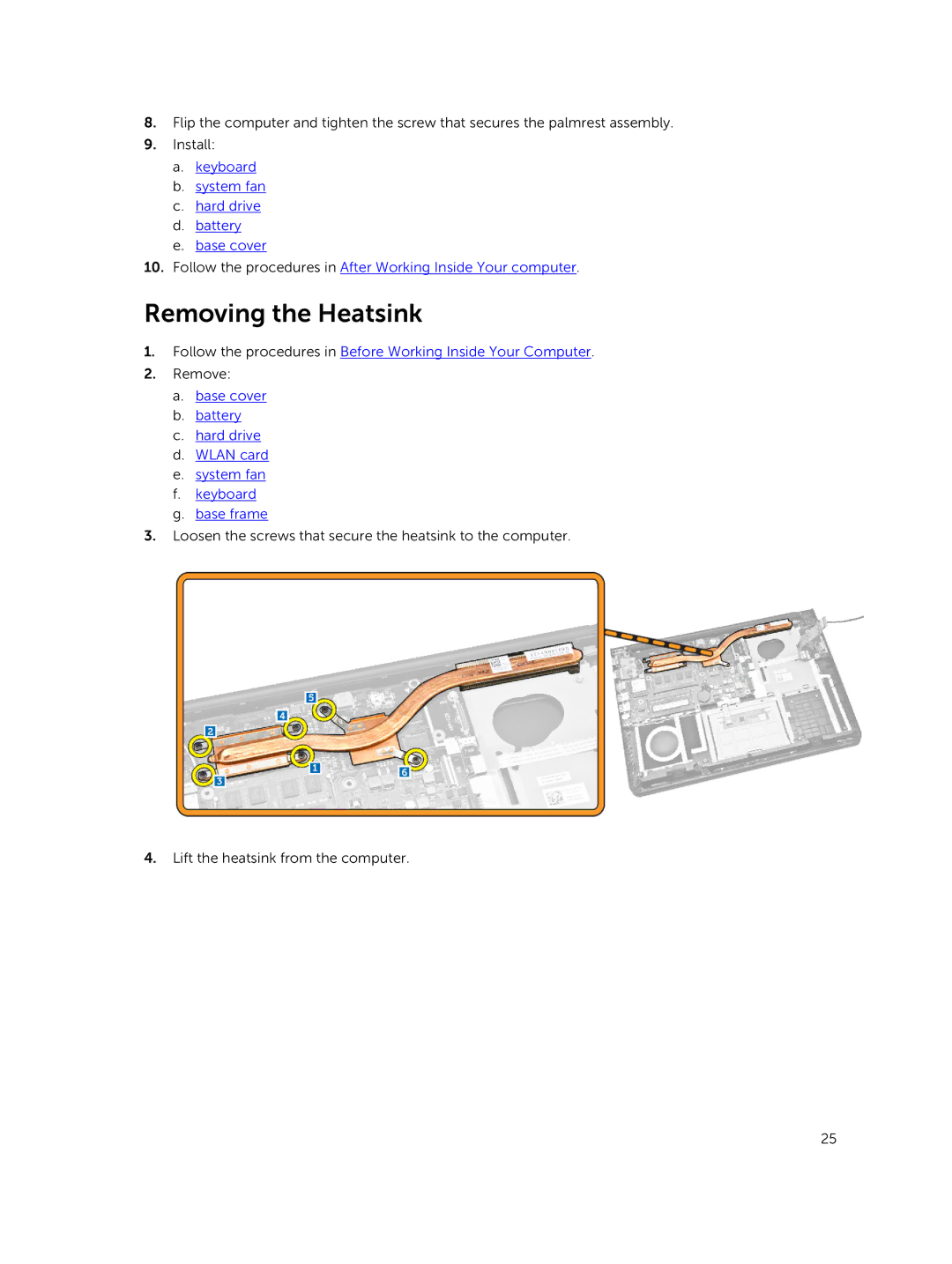 Dell 3450 owner manual Removing the Heatsink 