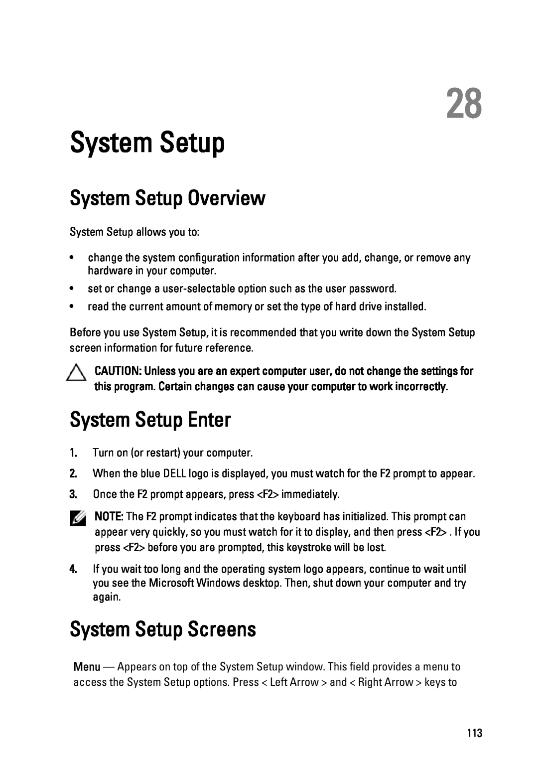 Dell 3450 owner manual System Setup Overview, System Setup Enter, System Setup Screens 