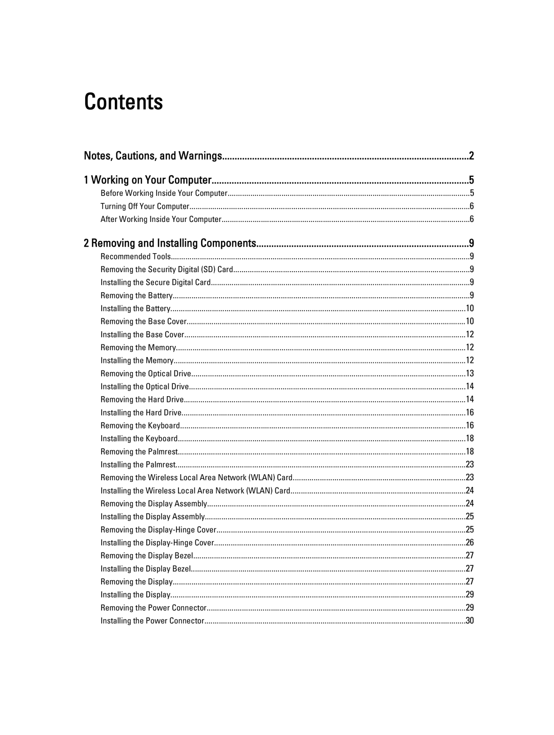 Dell 3460 owner manual Contents 