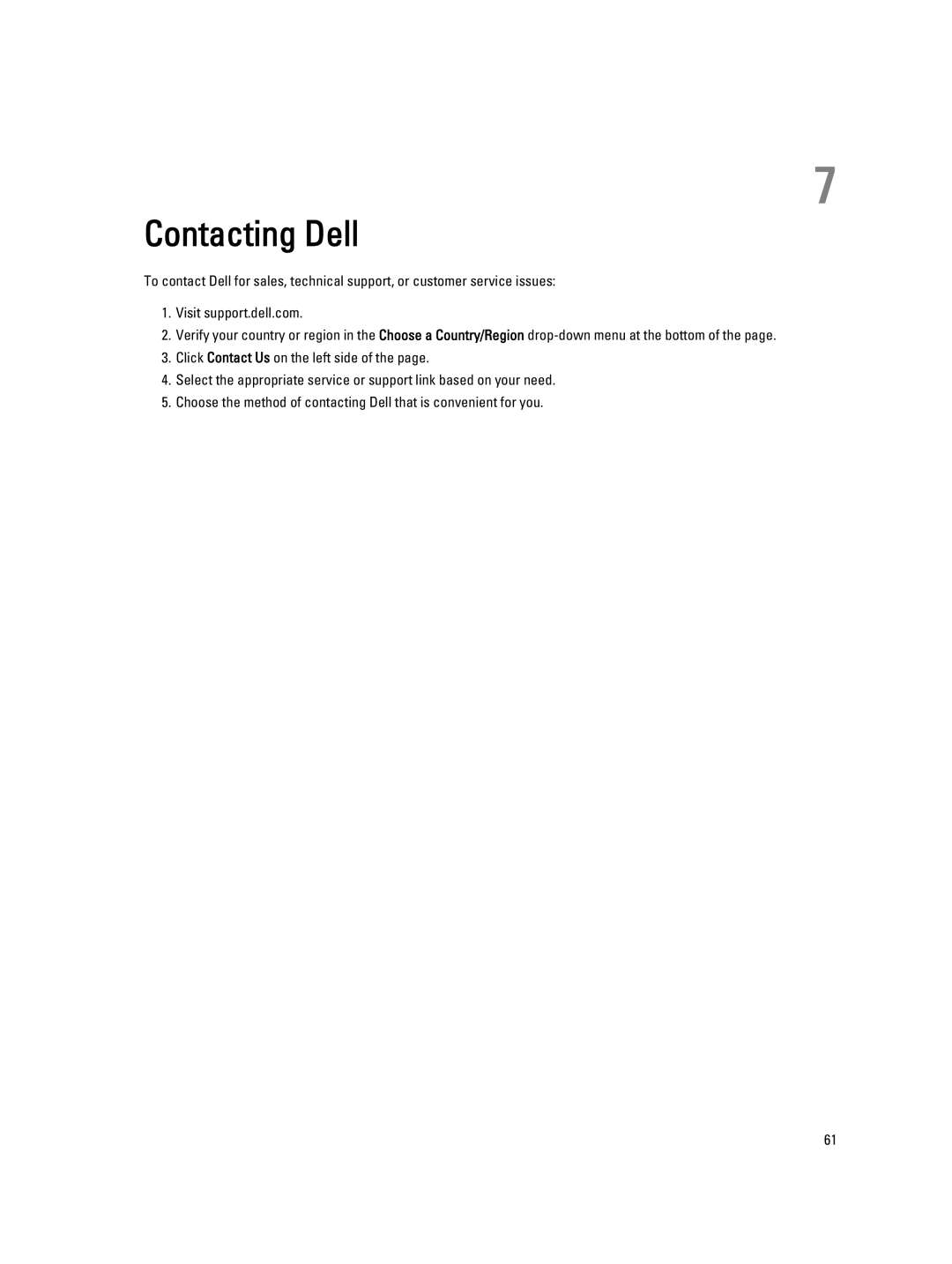 Dell 3460 owner manual Contacting Dell 