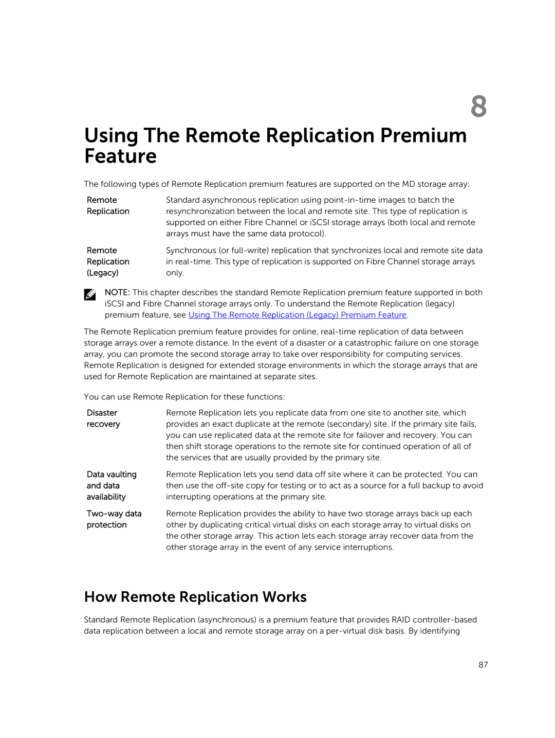 Dell 36XX, 34XX, 38XX, 32XX manual Using The Remote Replication Premium Feature, How Remote Replication Works 