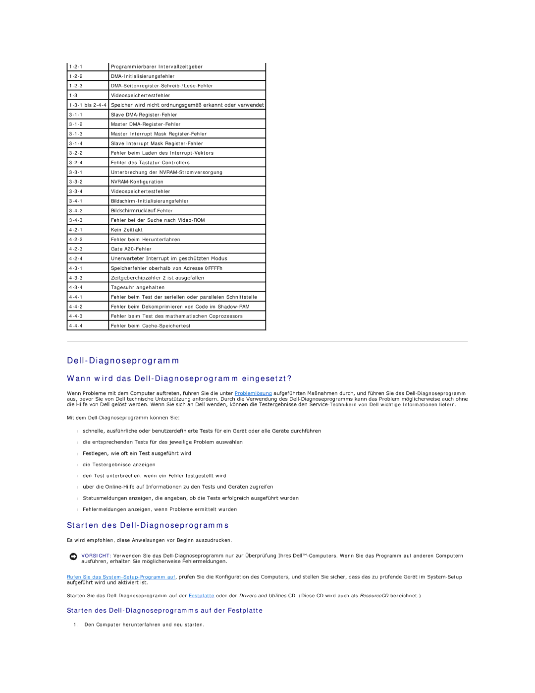 Dell 350 manual Wann wird das Dell-Diagnoseprogramm eingesetzt?, Starten des Dell-Diagnoseprogramms 