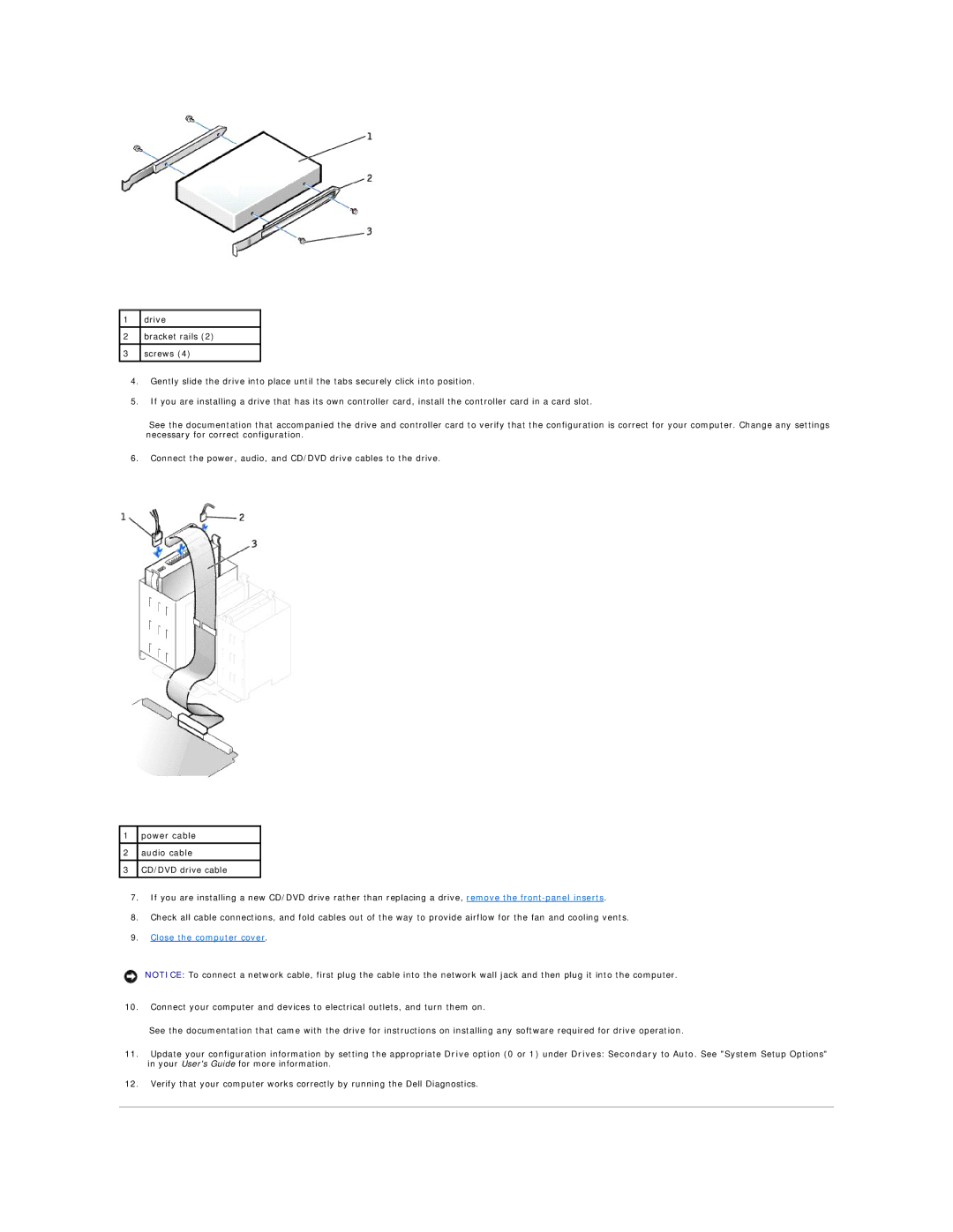 Dell 350 manual Close the computer cover 