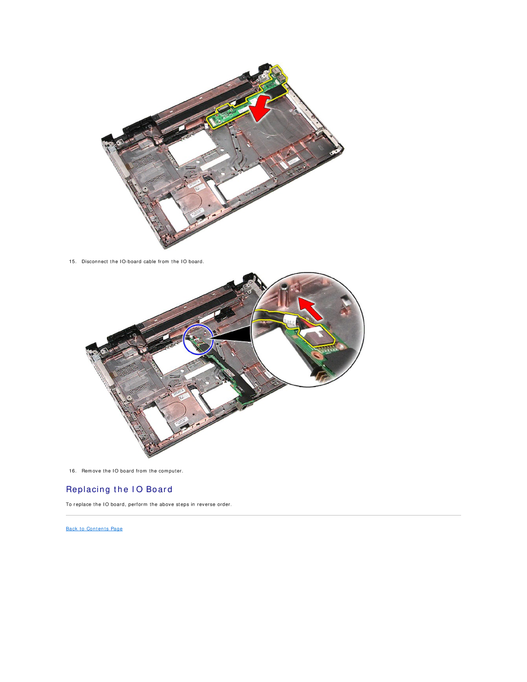 Dell 3500 specifications Replacing the IO Board 