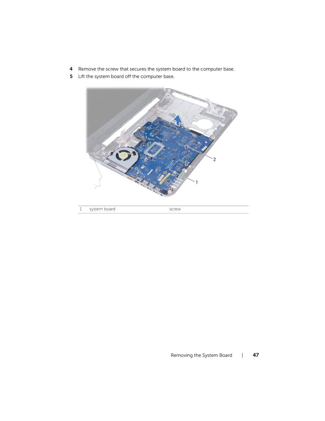 Dell 5521, 3521 manual System board Screw 