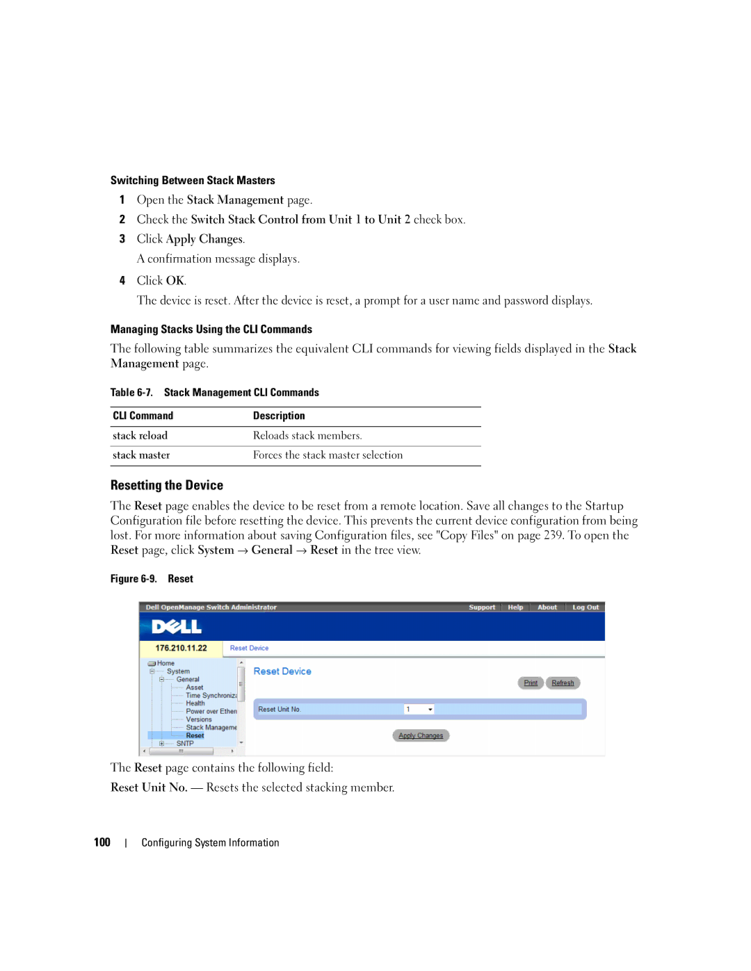 Dell 3548 manual Resetting the Device 