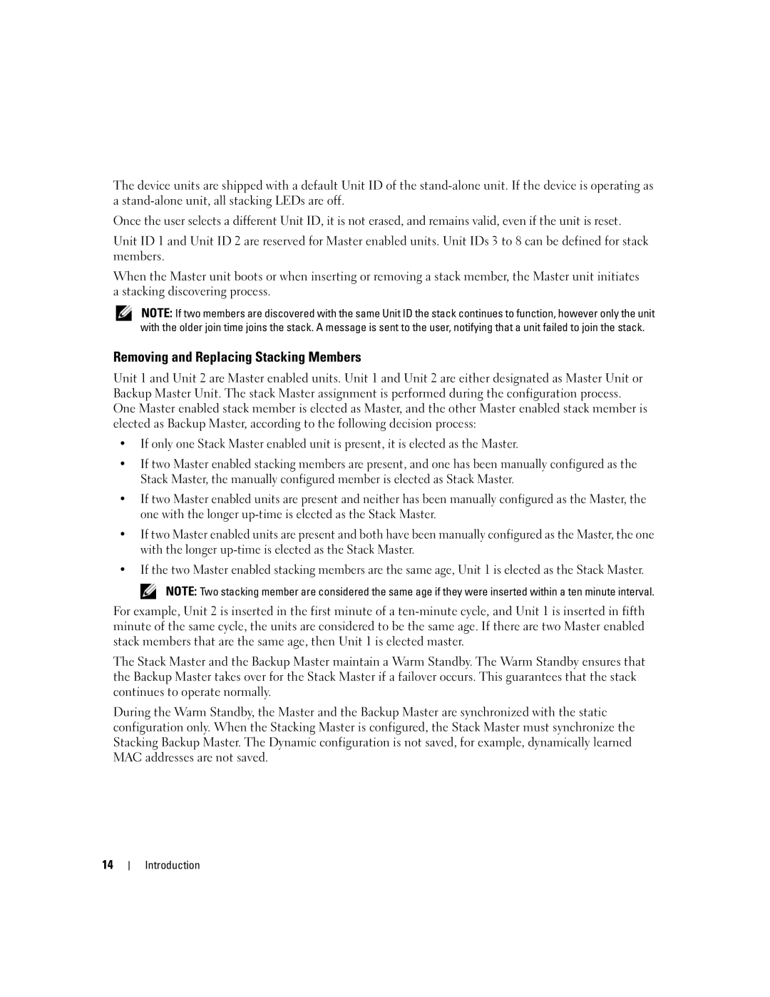 Dell 3548 manual Removing and Replacing Stacking Members 