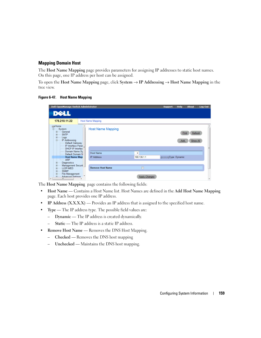 Dell 3548 manual Mapping Domain Host, Host Name Mapping 