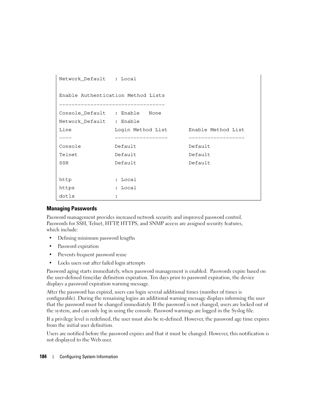 Dell 3548 manual Managing Passwords 