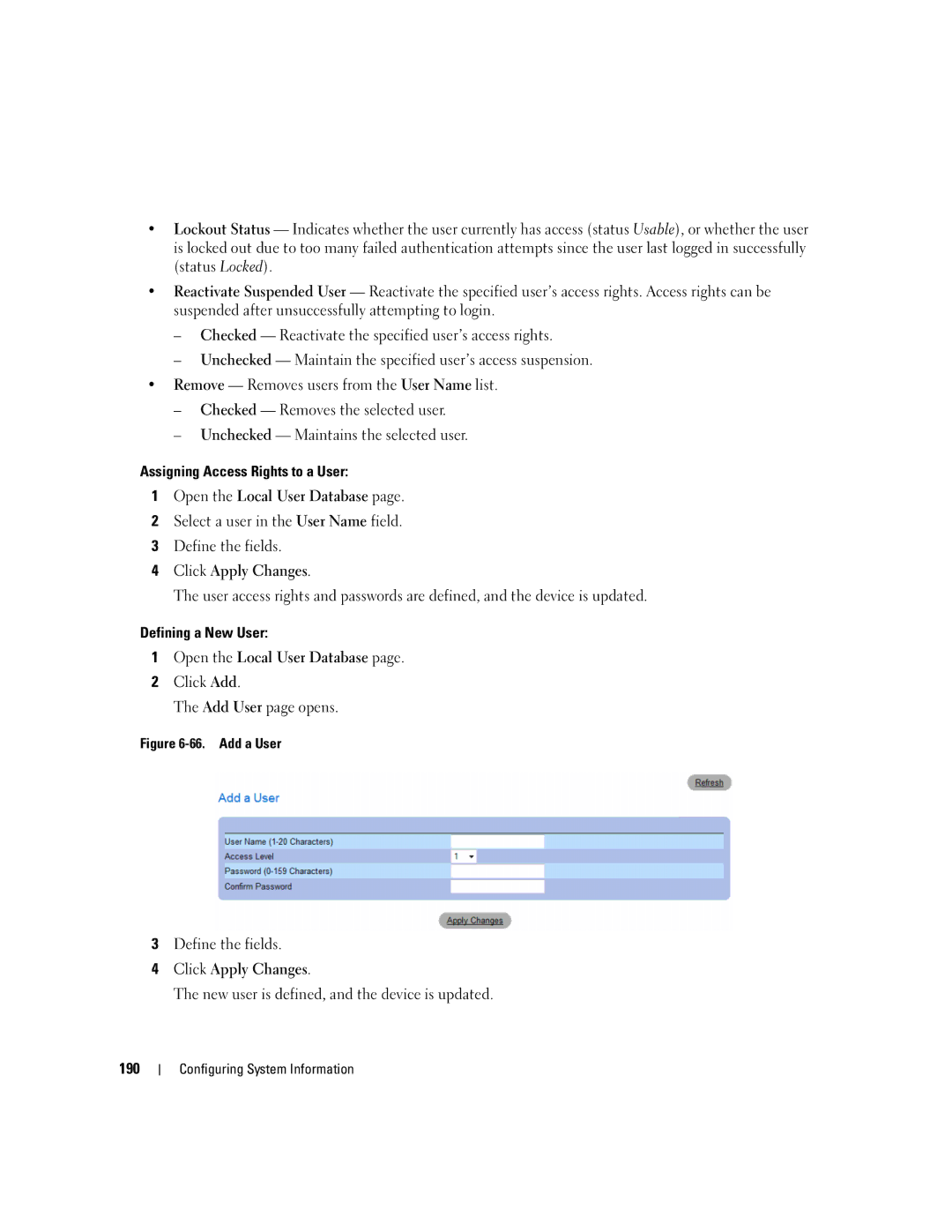 Dell 3548 manual Add a User 