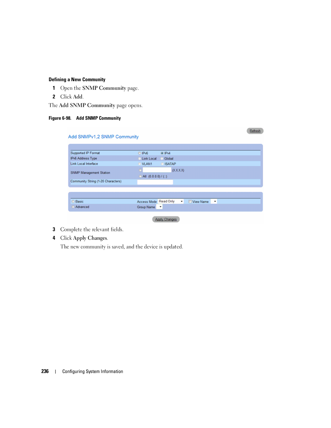 Dell 3548 manual Add Snmp Community 