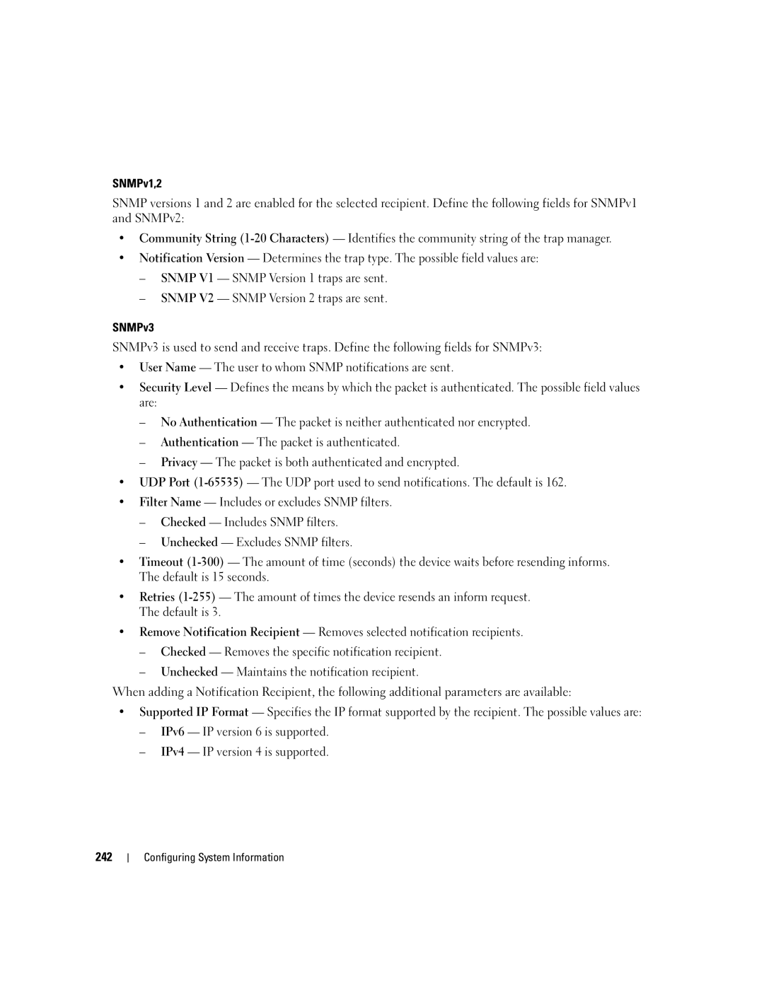 Dell 3548 manual Configuring System Information 