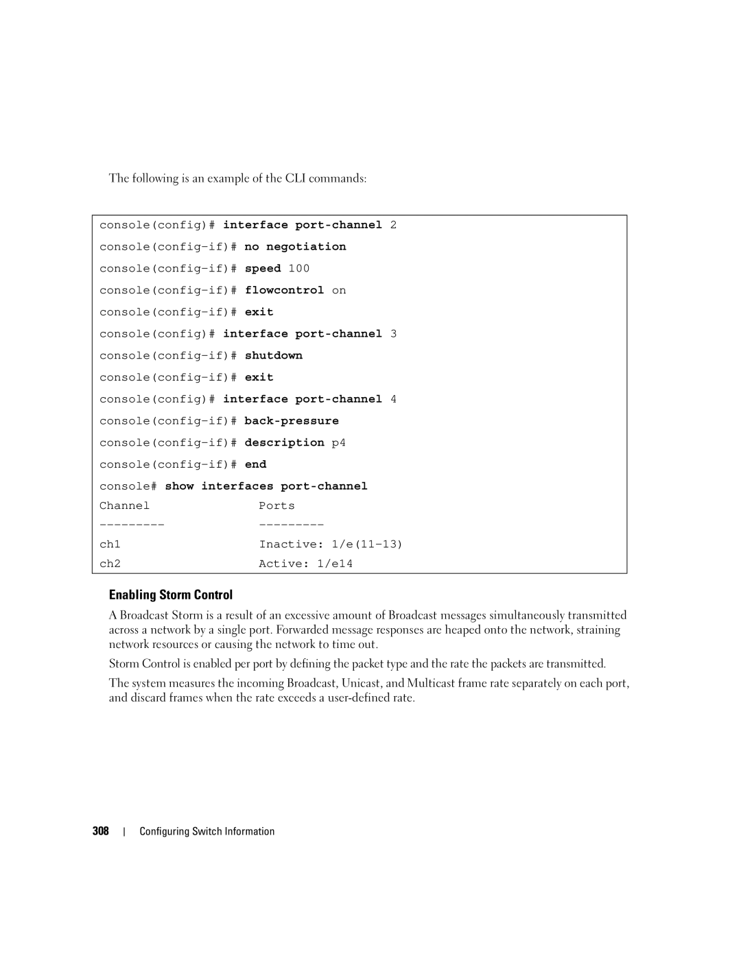 Dell 3548 manual Enabling Storm Control 