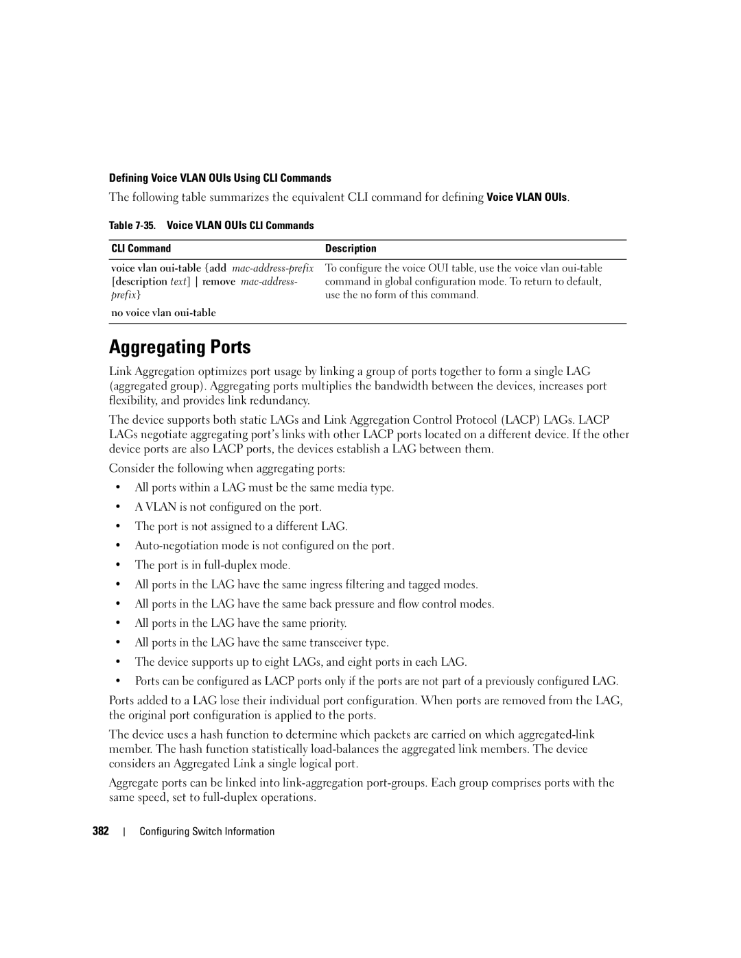 Dell 3548 manual Aggregating Ports 